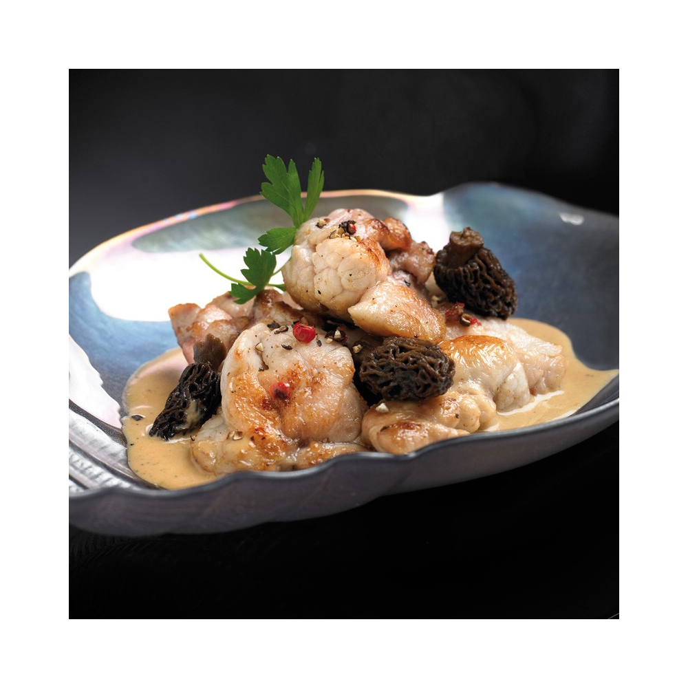 Les Ris de Veau Braisés en Cocotte Mijotés aux Morilles et au Jus de Truffes  Noires du Périgord