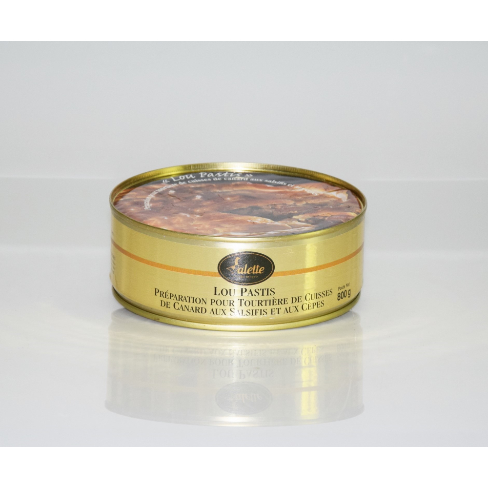 "Lou Pastis" Préparation pour Tourtière de Confit de Canard aux Salsifis et aux Cèpes 