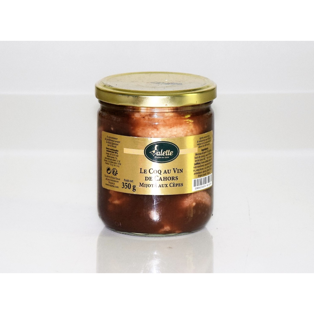 Le Coq au Vin de Cahors Mijoté aux Cèpes