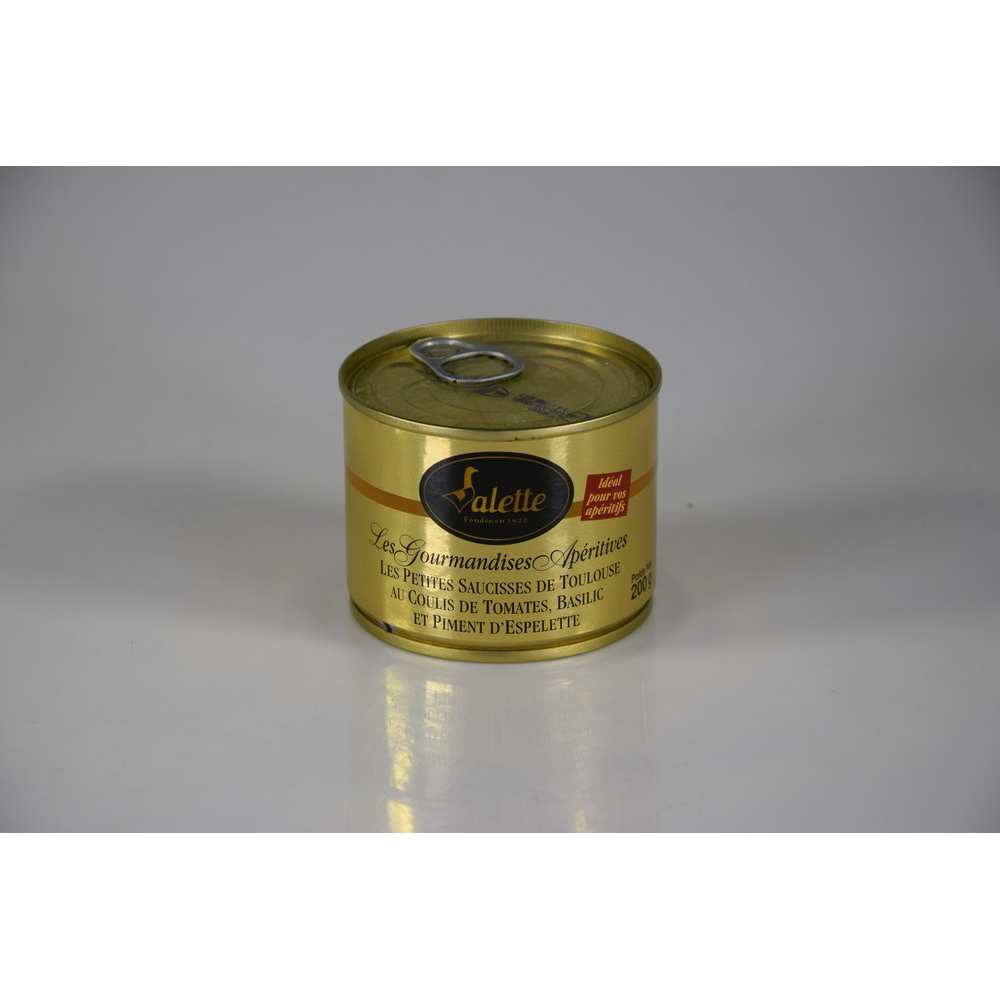 Les Petites Saucisses de Toulouse au Coulis de Tomates, Basilic et Piment d'Espelette 