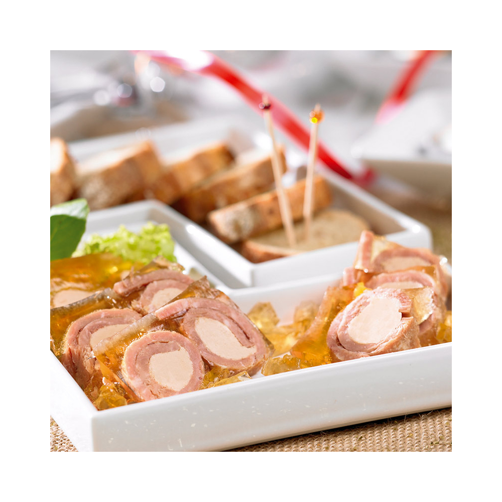 Rondos de Jambon au Foie de Canard et à la Gelée au Monbazillac (30% de Bloc de Foie Gras)