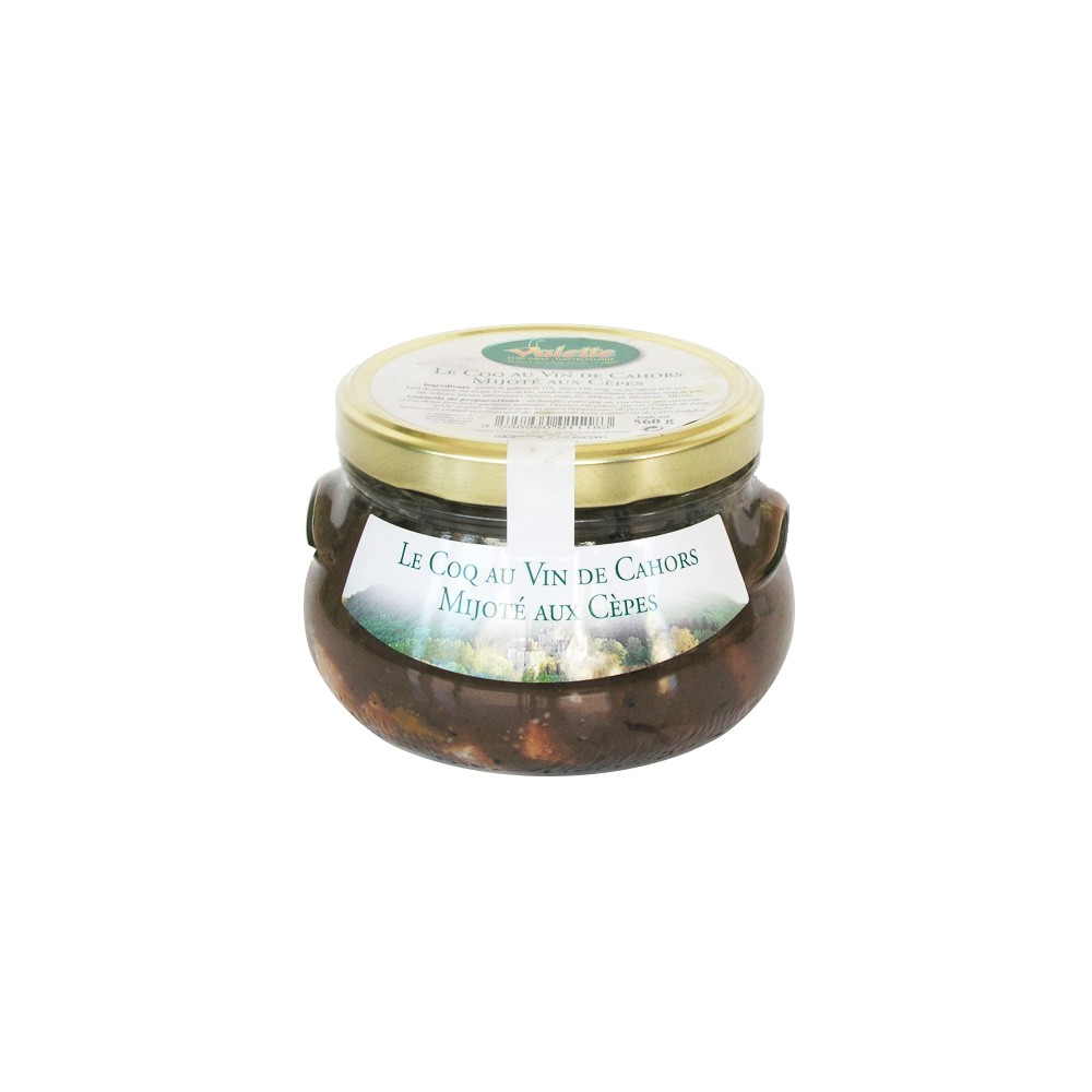 Le Coq au Vin de Cahors Mijoté aux Cèpes 